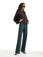 River Island Green Relaxed Fit Straight Leg Jeans - Image 1 of 4