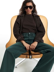 River Island Green Relaxed Fit Straight Leg Jeans - Image 3 of 4