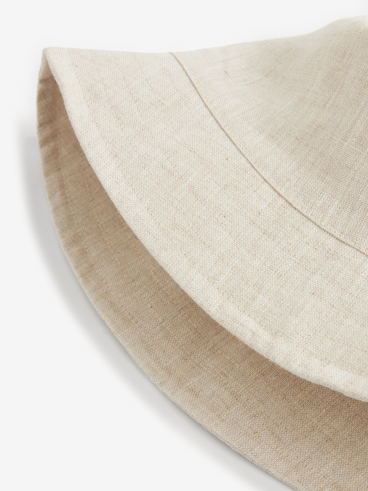 Neutral Linen Bucket Hat - Image 4 of 4 Neutral Linen Bucket Hat - Image 4 of 4