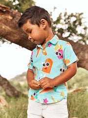 Blue Short Sleeve Printed Shirt (3mths-7yrs) - Image 1 of 1