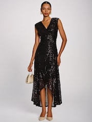 Jolie Moi Purple Sequin V-Neck Maxi Dress - Image 4 of 6