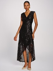 Jolie Moi Purple Sequin V-Neck Maxi Dress - Image 5 of 6