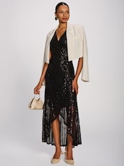 Jolie Moi Purple Sequin V-Neck Maxi Dress - Image 6 of 6