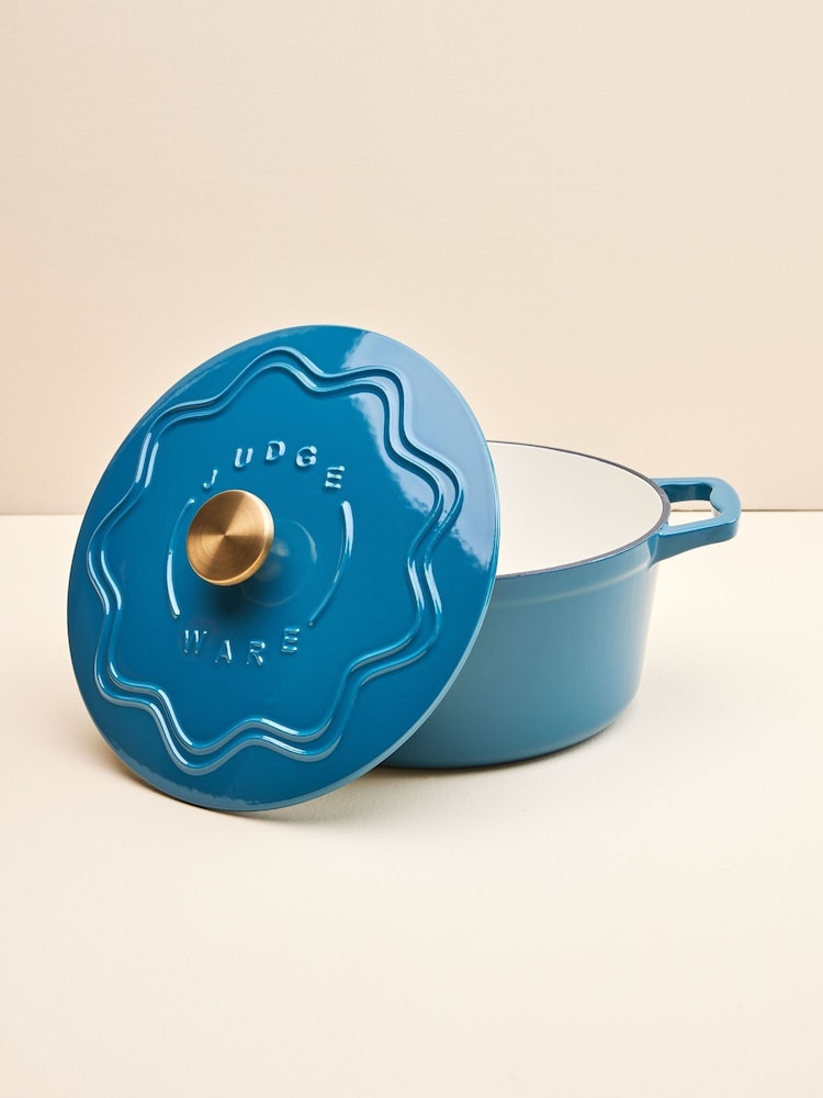 Judge Blue 26cm Enamelled Cast Iron Casserole - Image 2 of 6 Judge Blue 26cm Enamelled Cast Iron Casserole - Image 2 of 6