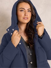 Evans Blue Puffer Coat - Image 4 of 6