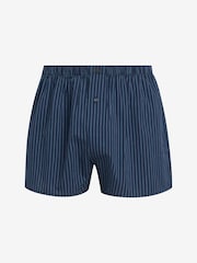 Navy Blue 8 pack Woven Pure 100% Cotton Boxers - Image 3 of 7
