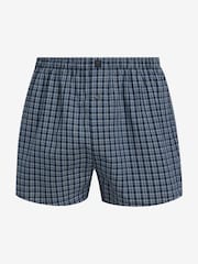 Navy Blue 8 pack Woven Pure 100% Cotton Boxers - Image 6 of 7