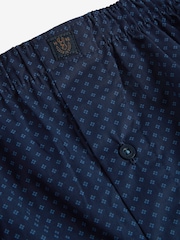 Navy Blue 8 pack Woven Pure 100% Cotton Boxers - Image 7 of 7