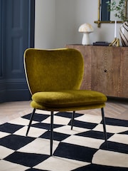 Rockett St George Luxe Needlecord Velvet Vintage Green Perfect Accent Chair - Image 2 of 8