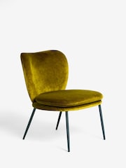 Rockett St George Luxe Needlecord Velvet Vintage Green Perfect Accent Chair - Image 4 of 8