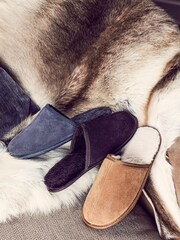 Jones Bootmaker Men's Sheepskin Lined Mule Slippers - Image 7 of 7