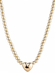 Lauren Ralph Lauren Gold Tone Beaded Puffy Heart Necklace - Image 2 of 3