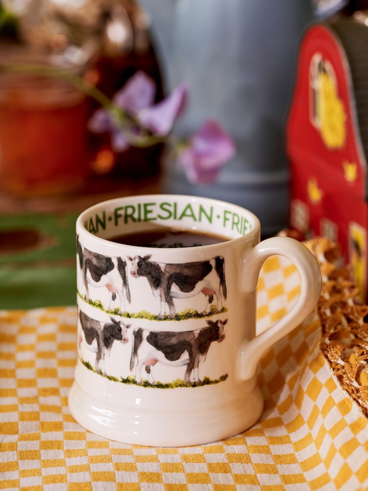 Emma Bridgewater Cream Friesian 1/2 Pint Mug - Image 1 of 4 Emma Bridgewater Cream Friesian 1/2 Pint Mug - Image 1 of 4