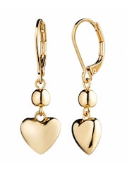 Lauren Ralph Lauren Gold Tone Puffy Heart Drop Earrings - Image 1 of 2