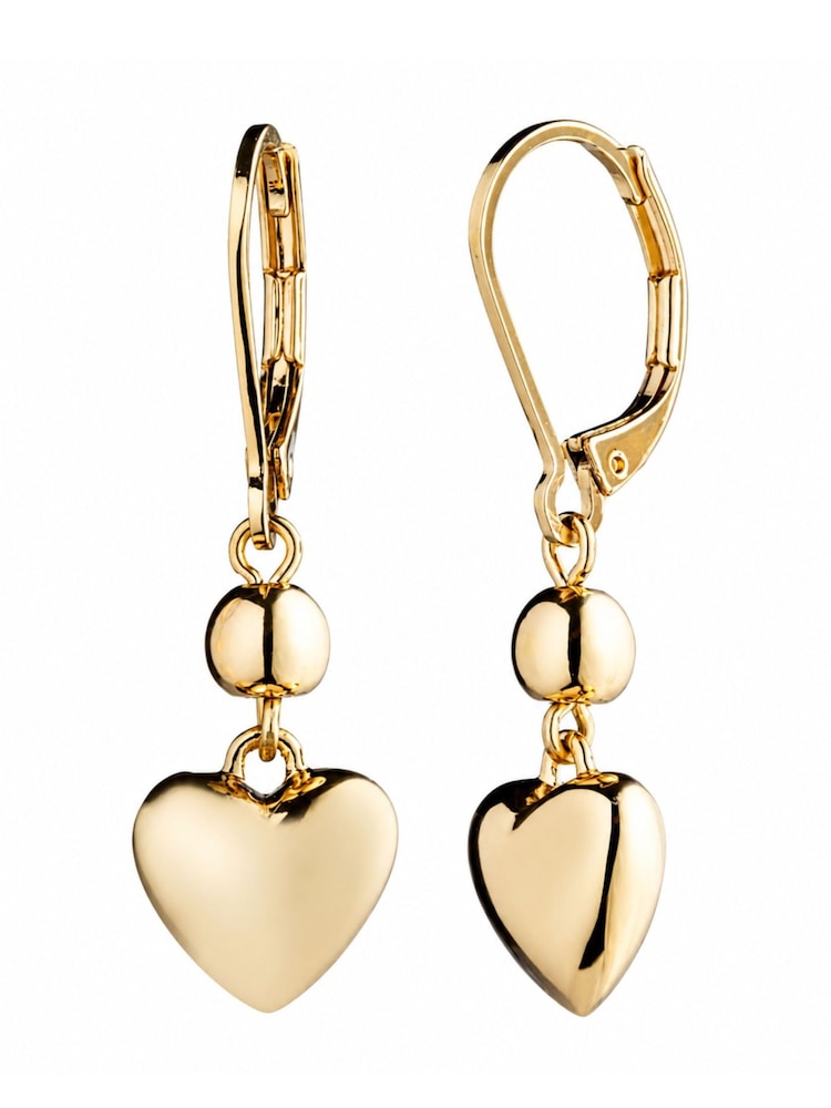 Lauren Ralph Lauren Gold Tone Puffy Heart Drop Earrings - Image 1 of 2 Lauren Ralph Lauren Gold Tone Puffy Heart Drop Earrings - Image 1 of 2