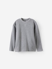 Cotton On Grey Waffle Long Sleeve T-Shirt - Image 1 of 3