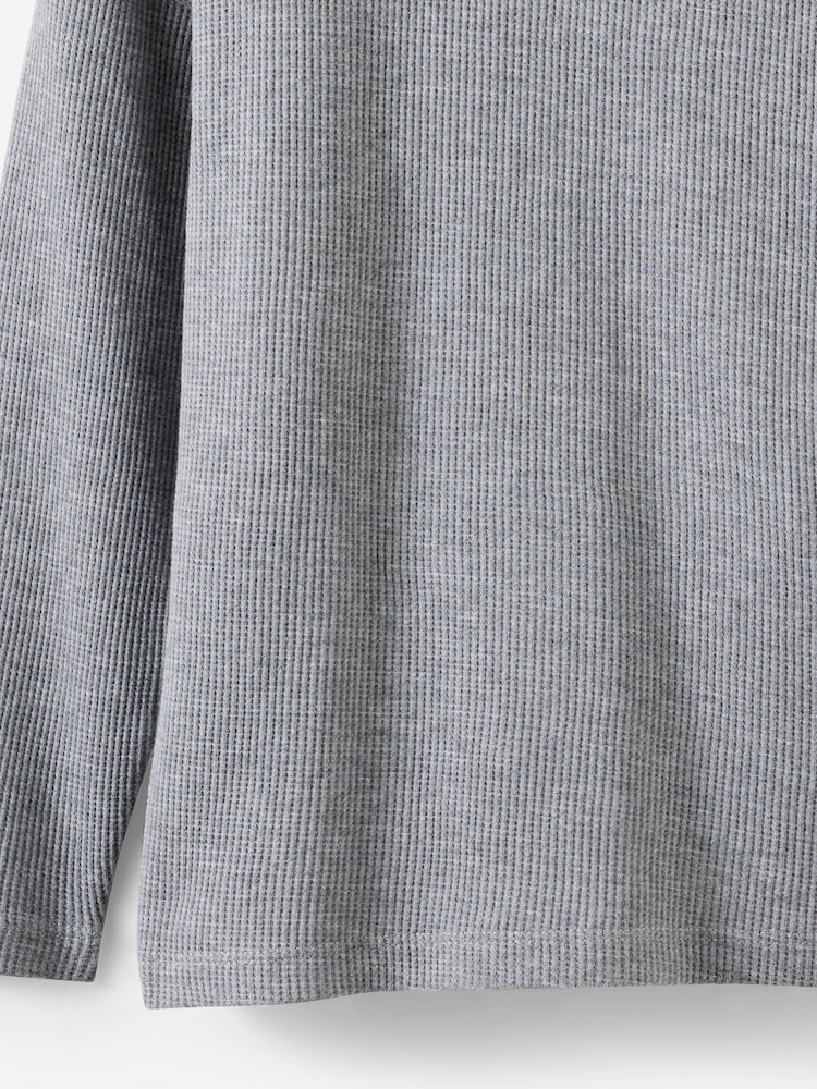 Cotton On Grey Waffle Long Sleeve T-Shirt - Image 3 of 3