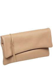 Pure Luxuries London Natural Audrina Leather Clutch Bag - Image 4 of 5