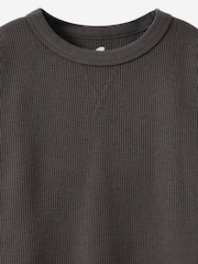 שחור - Cotton On חולצת טי במרקם וופל עם שרוול ארוך - תמונה 2 מתוך 3