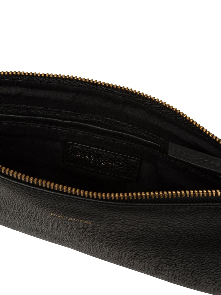 Pure Luxuries London Black Emalia Leather Clutch Bag - Image 6 of 6 Pure Luxuries London Black Emalia Leather Clutch Bag - Image 6 of 6
