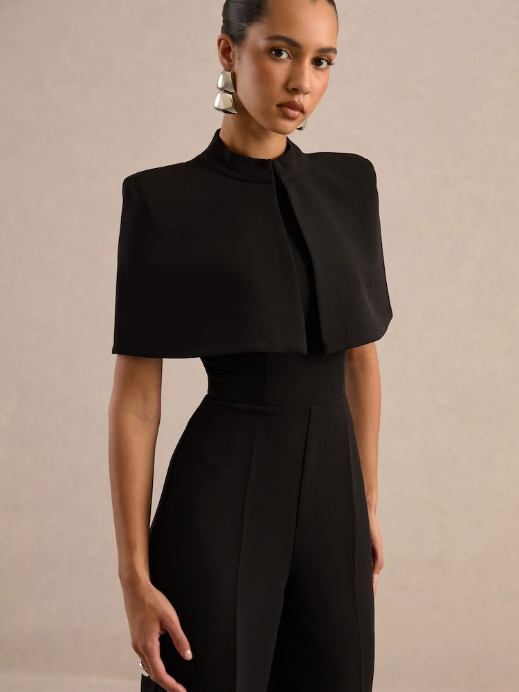 Club L London Black Orlanda Round Neck Wide Leg Jumpsuit - Image 6 of 6 Club L London Black Orlanda Round Neck Wide Leg Jumpsuit - Image 6 of 6