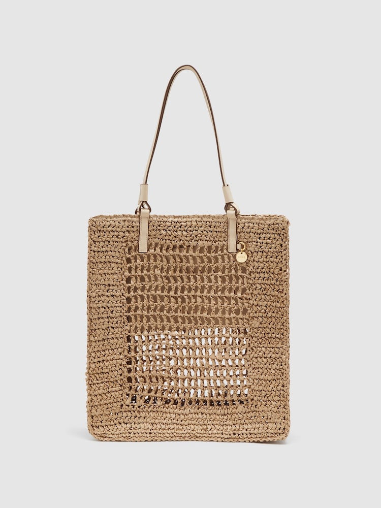 Reiss Natural Maria Woven Tote Bag - Image 1 of 5