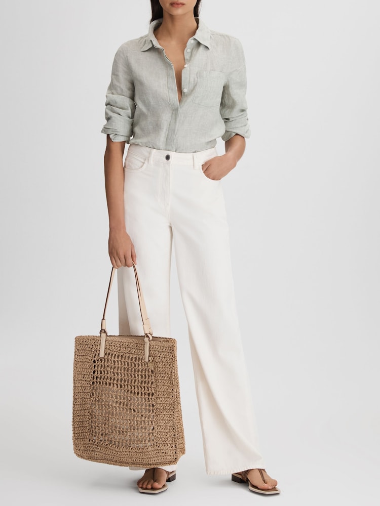 Reiss Natural Maria Woven Tote Bag - Image 2 of 5