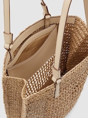 Reiss Natural Maria Woven Tote Bag - Image 3 of 5