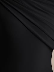 Club L London Black Zendaya Asymmetric Neck Fishtail Maxi Dress With Sash - Image 6 of 6