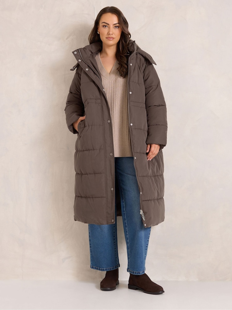 Evans Brown Puffer Coat - Image 1 of 6 Evans Brown Puffer Coat - Image 1 of 6