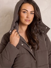 Evans Brown Puffer Coat - Image 4 of 6