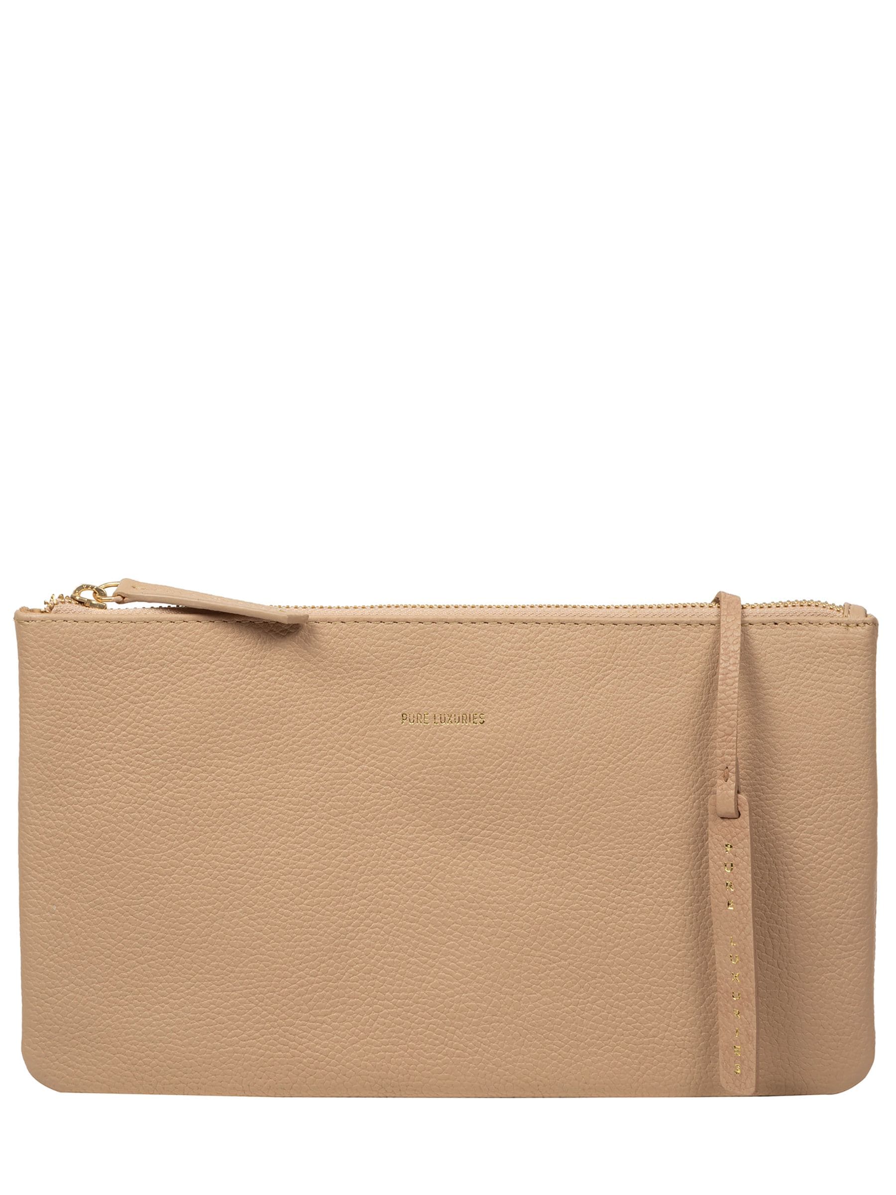 Pure Luxuries London Women's Natural Emalia Leather Clutch Bag