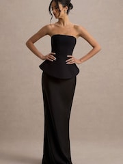 Club L London Black Ohio Strapless Corset Maxi Dress - Image 5 of 6