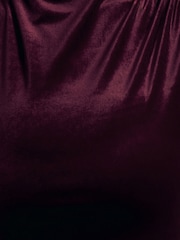 Club L London Red Abilene | Velvet High-Neck Split Maxi Dress - Image 6 of 6