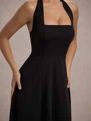Club L London Black Auburn Halter Skater Midi Dress - Image 4 of 7