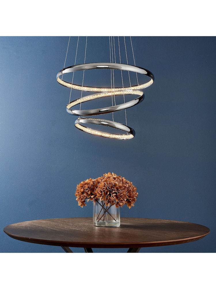 Gallery Home Silver Ozak LED Ceiling Light Pendant - Image 1 of 7