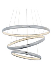 Gallery Home Silver Ozak LED Ceiling Light Pendant - Image 2 of 7