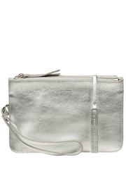 Pure Luxuries London Silver Eleanor Leather Clutch Bag - Image 3 of 6