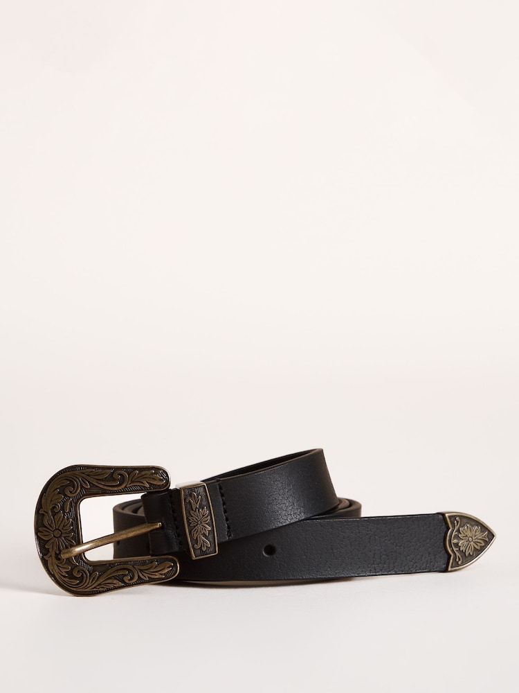 Lakeland Leather Black Kentmere Western Belt - Image 1 of 3 Lakeland Leather Black Kentmere Western Belt - Image 1 of 3