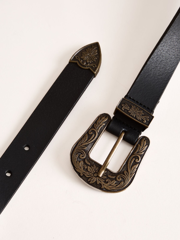 Lakeland Leather Black Kentmere Western Belt - Image 3 of 3 Lakeland Leather Black Kentmere Western Belt - Image 3 of 3