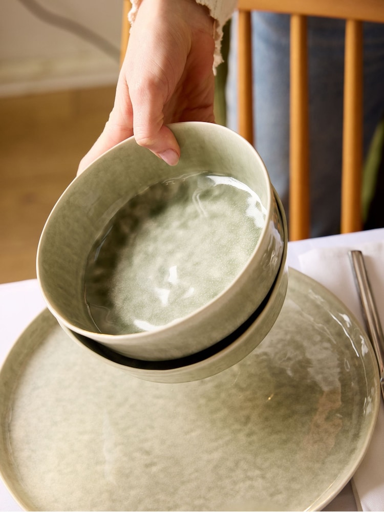 Stellar Set of 4 Soft Sage Bantham Stoneware Cereal Bowls - Image 1 of 5 Stellar Set of 4 Soft Sage Bantham Stoneware Cereal Bowls - Image 1 of 5