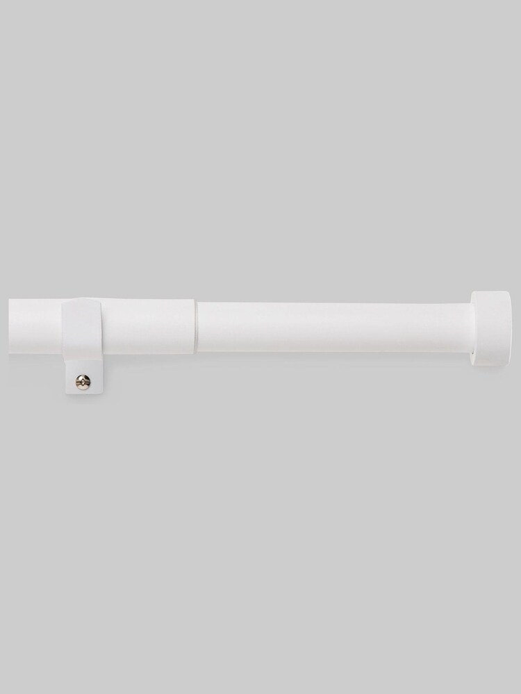 White Stud Finial Extendable 28mm Curtain Pole Kit - Image 1 of 4