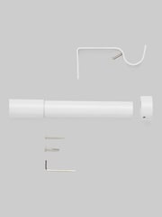 White Stud Finial Extendable 28mm Curtain Pole Kit - Image 2 of 4