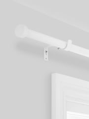 White Stud Finial Extendable 28mm Curtain Pole Kit - Image 3 of 4