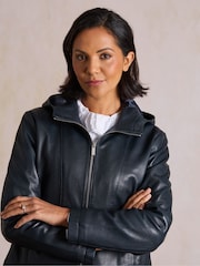 Көк - Lakeland Leather капюшонды Куртка - 5суретінің 4 суреті