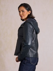 Көк - Lakeland Leather капюшонды Куртка - 5суретінің 5 суреті