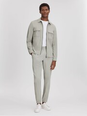 Reiss Light Sage Green Hylo Technical Zip-Through Jacket - Image 3 of 6