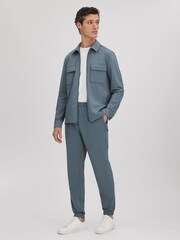 Reiss Steel Blue Rival Technical Elasticated Waist Joggers - Image 3 of 6