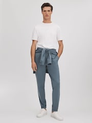 Reiss Steel Blue Rival Technical Elasticated Waist Joggers - Image 6 of 6