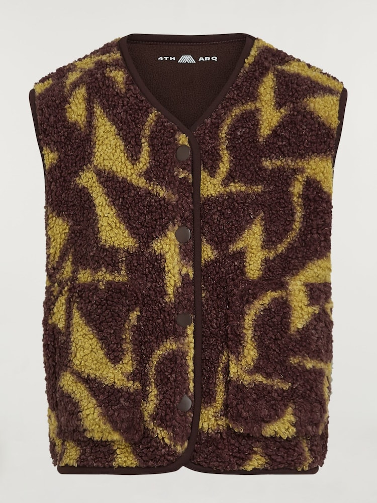 4th Arq Brown/Green Kids Borg Gilet - Image 5 of 5